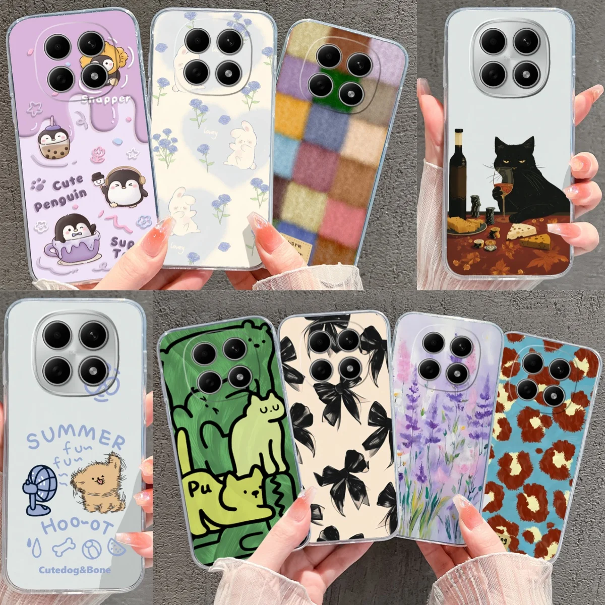 Image of Für Poco M8 Pro M5S Fall Leopard Print Bogen Herbst Prävention Antifouling Weiche Klar Stoßstange Für Xiaomi PocoM8Pro PocoM5s Funda Capa