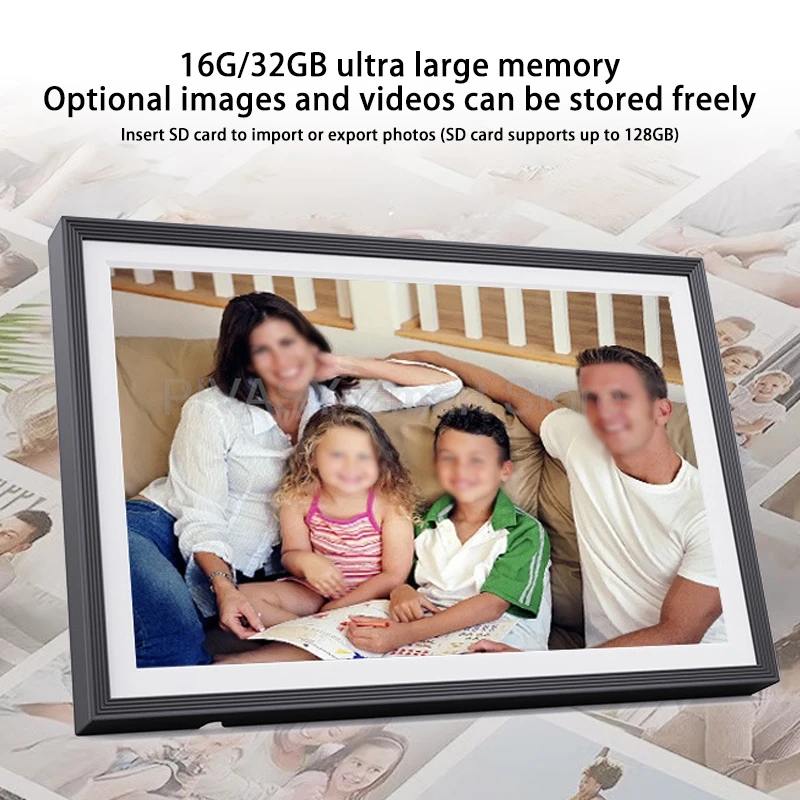 10 Inch Smart Cloud Photo Frame Frameo APP Touchscreen Electronic Digital Photo Frame 1280x800 Resolution WiFi Connectivity IPS