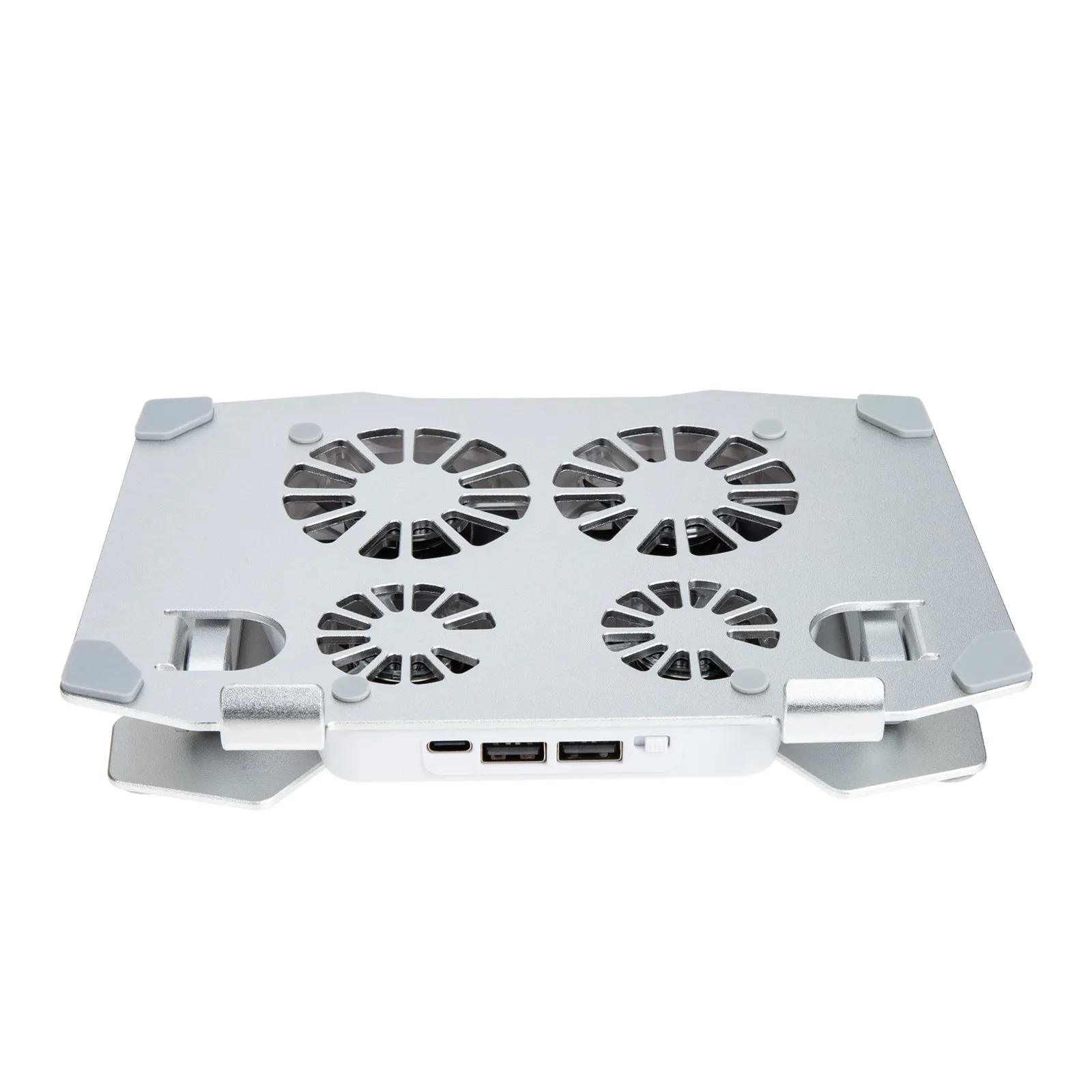 

Laptop Air Cooler Stand 4 Fans Adjustable Height 180 Degrees Silent Motor Large Airflow Dual USB Ports Laptop Stand
