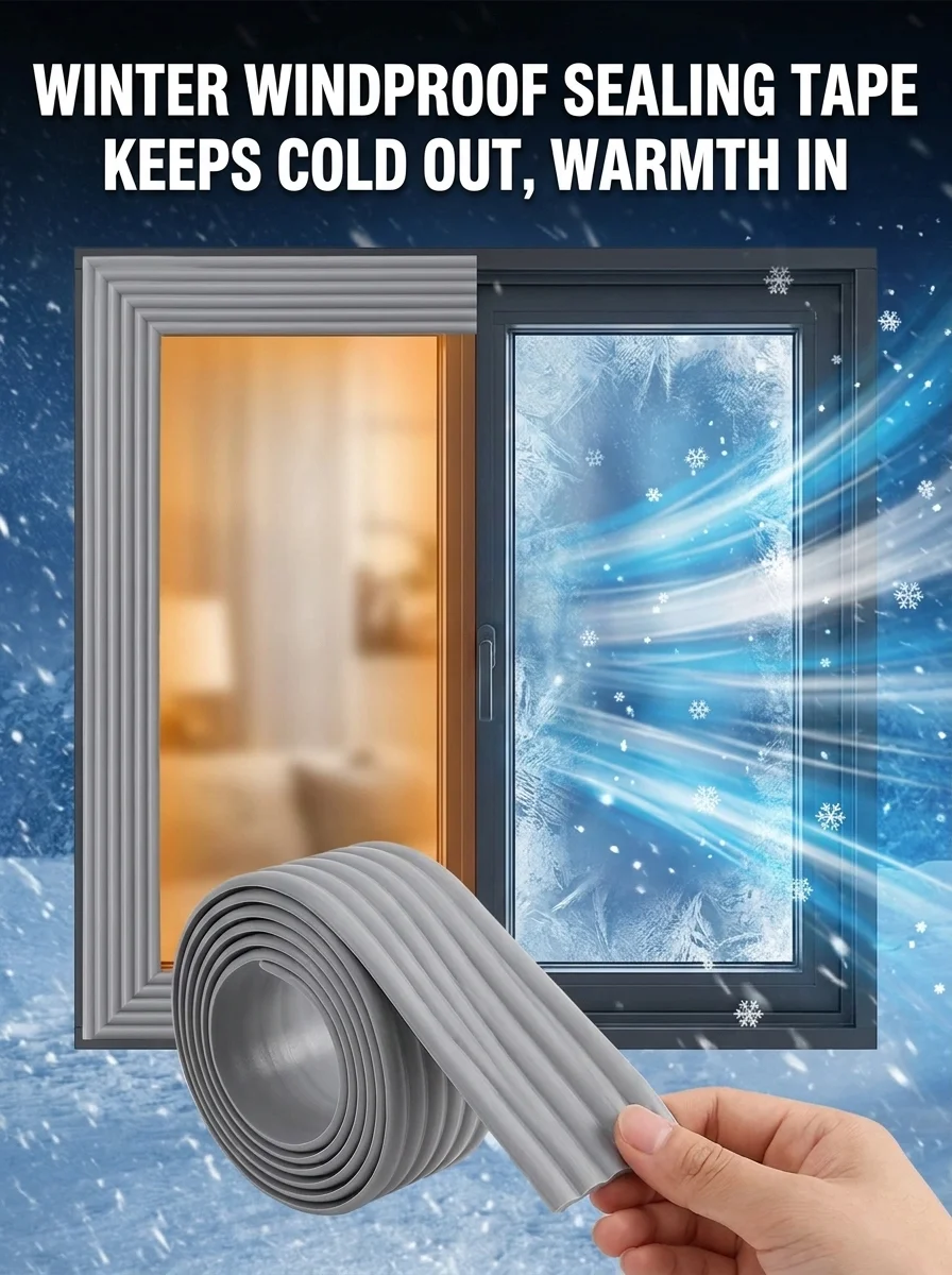 Self Adhesive Window Door Seal Strip Winter Windproof Warm Sealing Tape Sound Insulation Weather Stripping for Door Window Gap