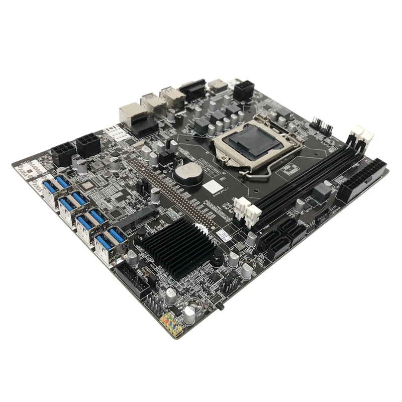 B75 ETH Mining Motherboard 8XPCIE USB Adapter+G1610 CPU+6Pin To Dual 8Pin Cable LGA1155 MSATA B75 USB Miner Motherboard