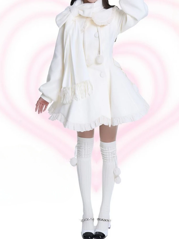 اليابانية Kawaii لوليتا فستان حلو 2025 المرأة Y2k الجمالية لطيف فساتين غير رسمية واحدة الصدر الدانتيل تنورة الحفلات الخريف الشتاء #5