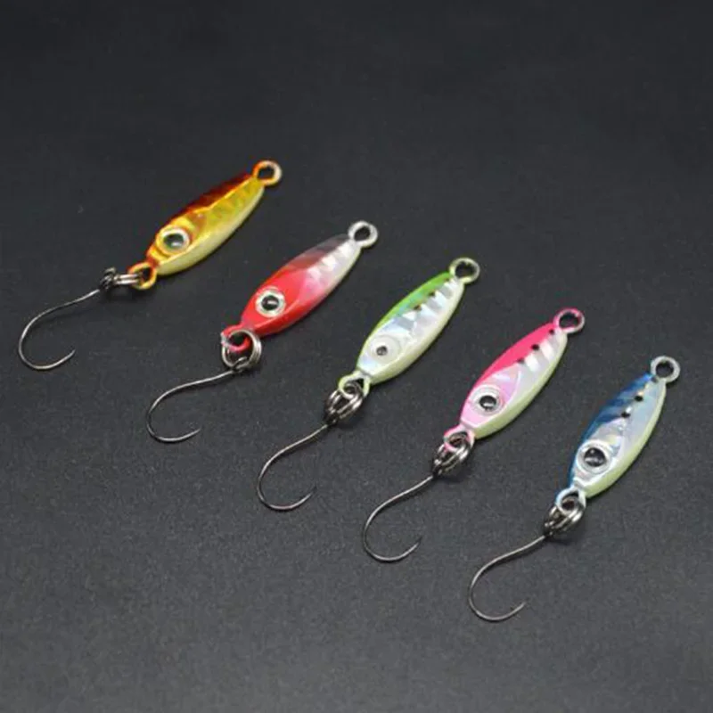 New Mini Fishing Lure 2.7CM 4.5CM 3g 6g Spoon Metal Lures Spinnerbait Minnow Small Fish Single Hook Jig Stream Trout Winter Ice