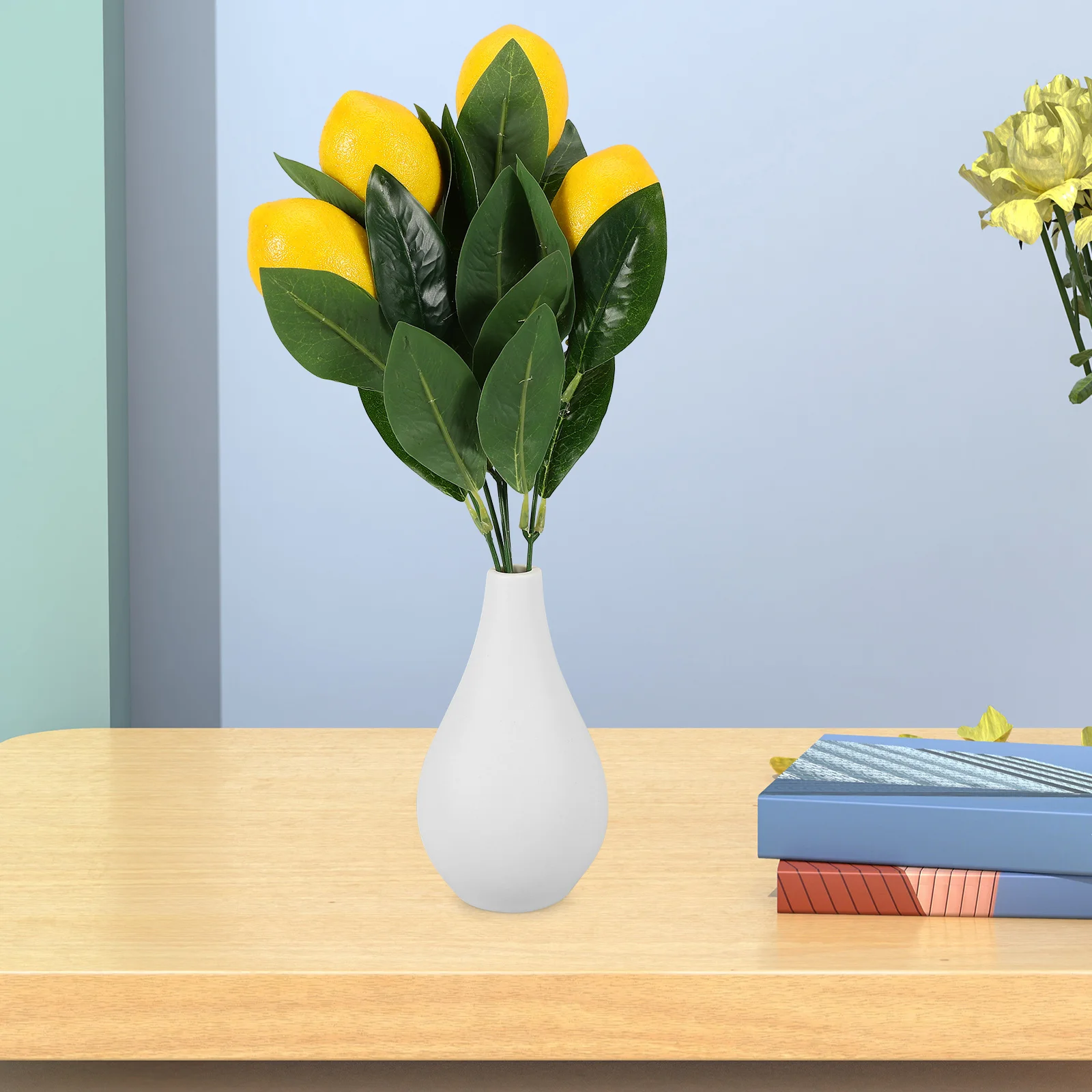 

Fake Lemon Branch Lifelike Artificial Lemon Stem for DIY Table Decoration Summer Party Garden Indoor Outdoor Faux Fruit