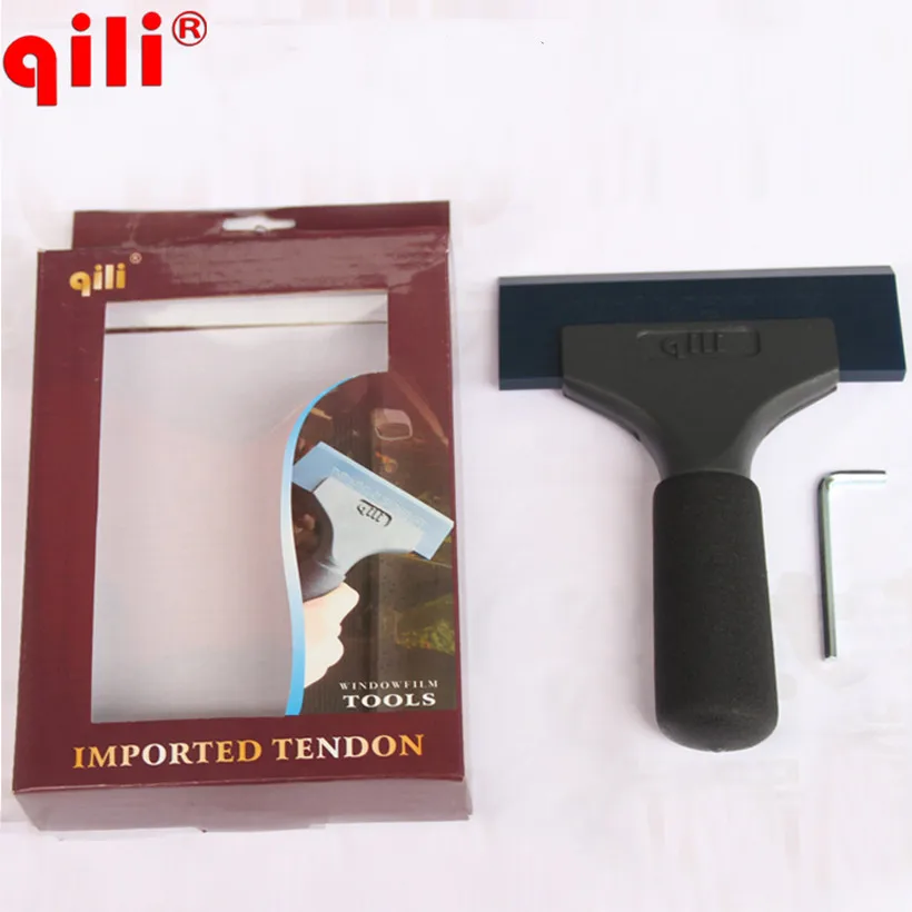 Qili QH-01 Black color Aluminum Handle Scraper Rubber Strip With Blue Max Rubber blades Imported Pro Power Squeegee