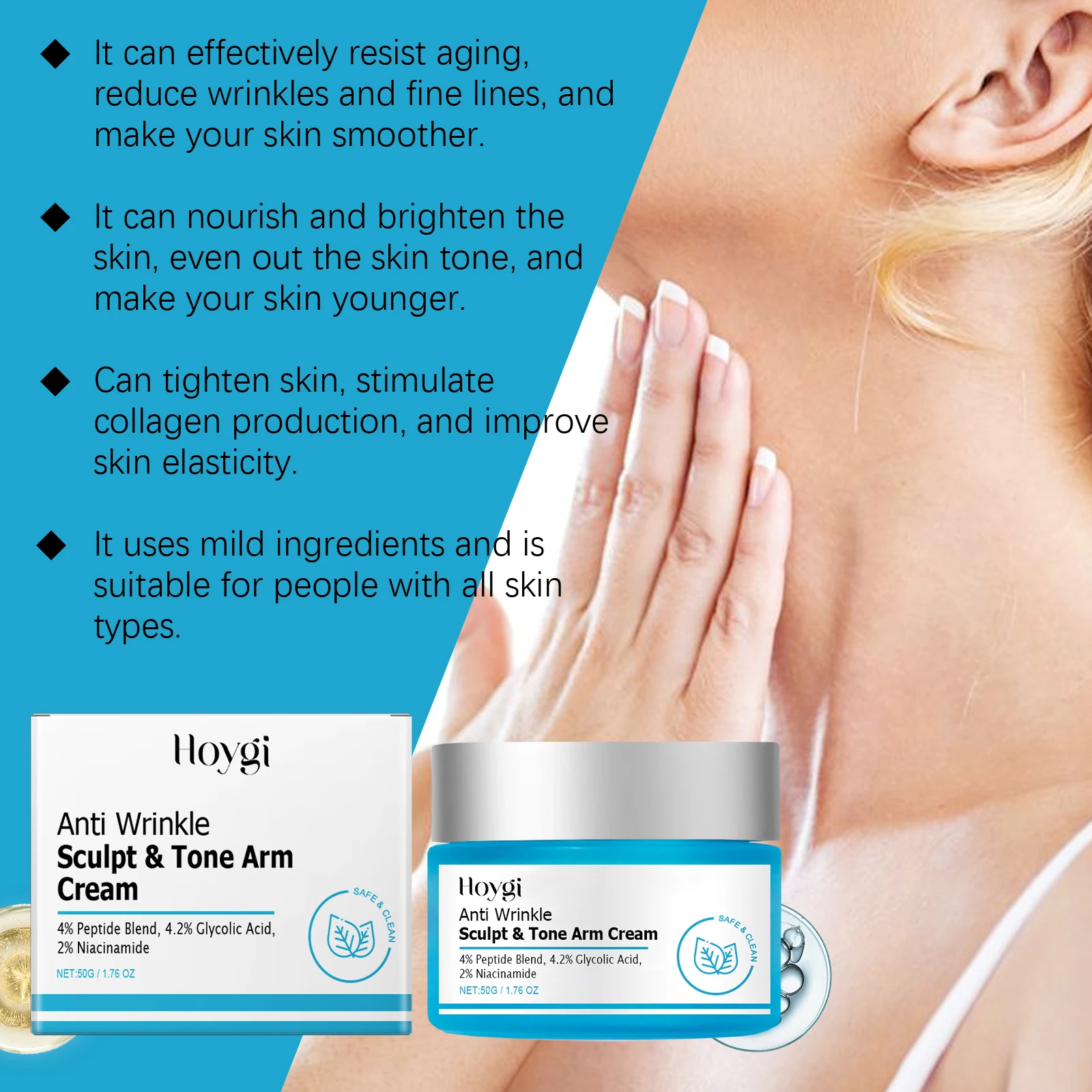 H​OYGI Sculpt Hand Cream Firming Lifting Arms Cream Improve Sagging Skin Reduce Fine Lines Moisturizing Tightening Skin Care 50