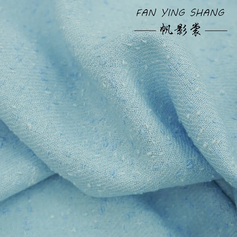 

2025 The Sky Blue White Thin Tweed Fabric For Dress Tela Brillante Tissus ткань для шитья African Sewing Tecidos Textile ツイード