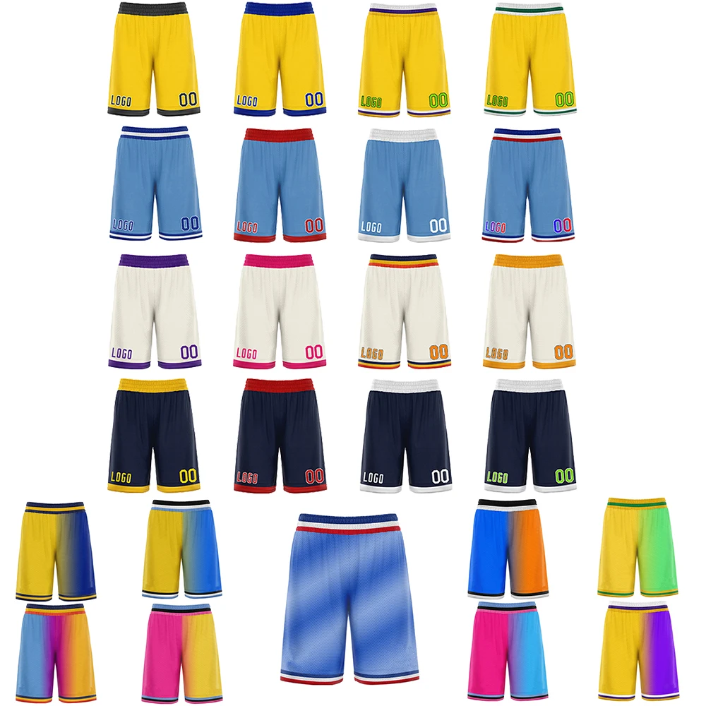 

Basketball Shorts Custom Printing Number Logo and Gradient Blank Version Shorts Traning Beach Streets Men Sports Shorts Size 4XL