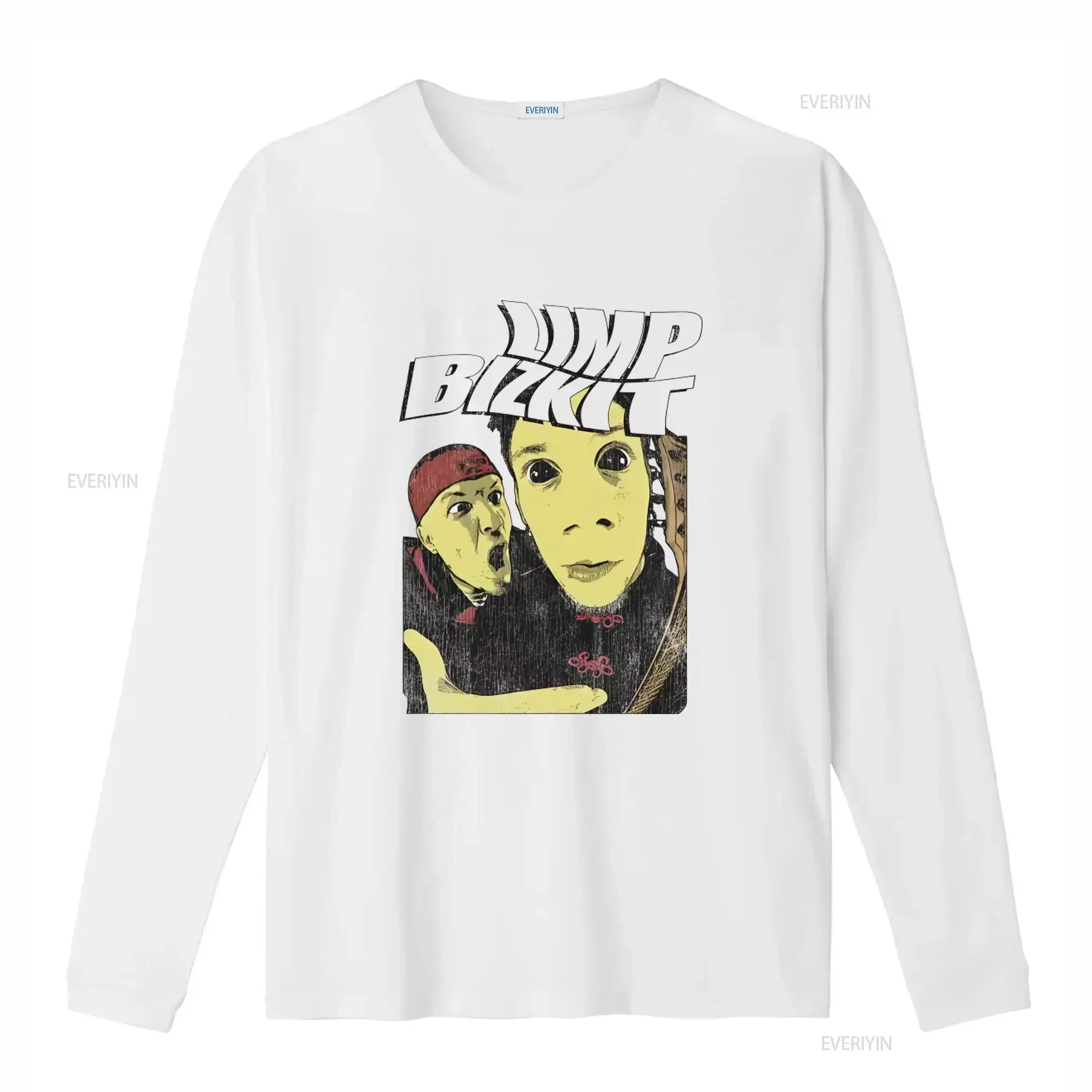 Limp Bizkit Fred Durst Print T Shirt for Men Available in S 3XL White vintage Washed homme streetwear Comfortable Casual