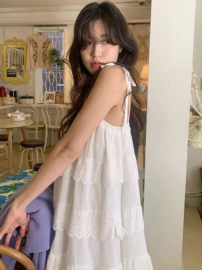 فستان طويل أنيق بلون واحد بدون حمالات، فستان صيفي راقٍ بياقة مربعة، فستان وصيفة الشرف عصري متعدد الطبقات للنساء