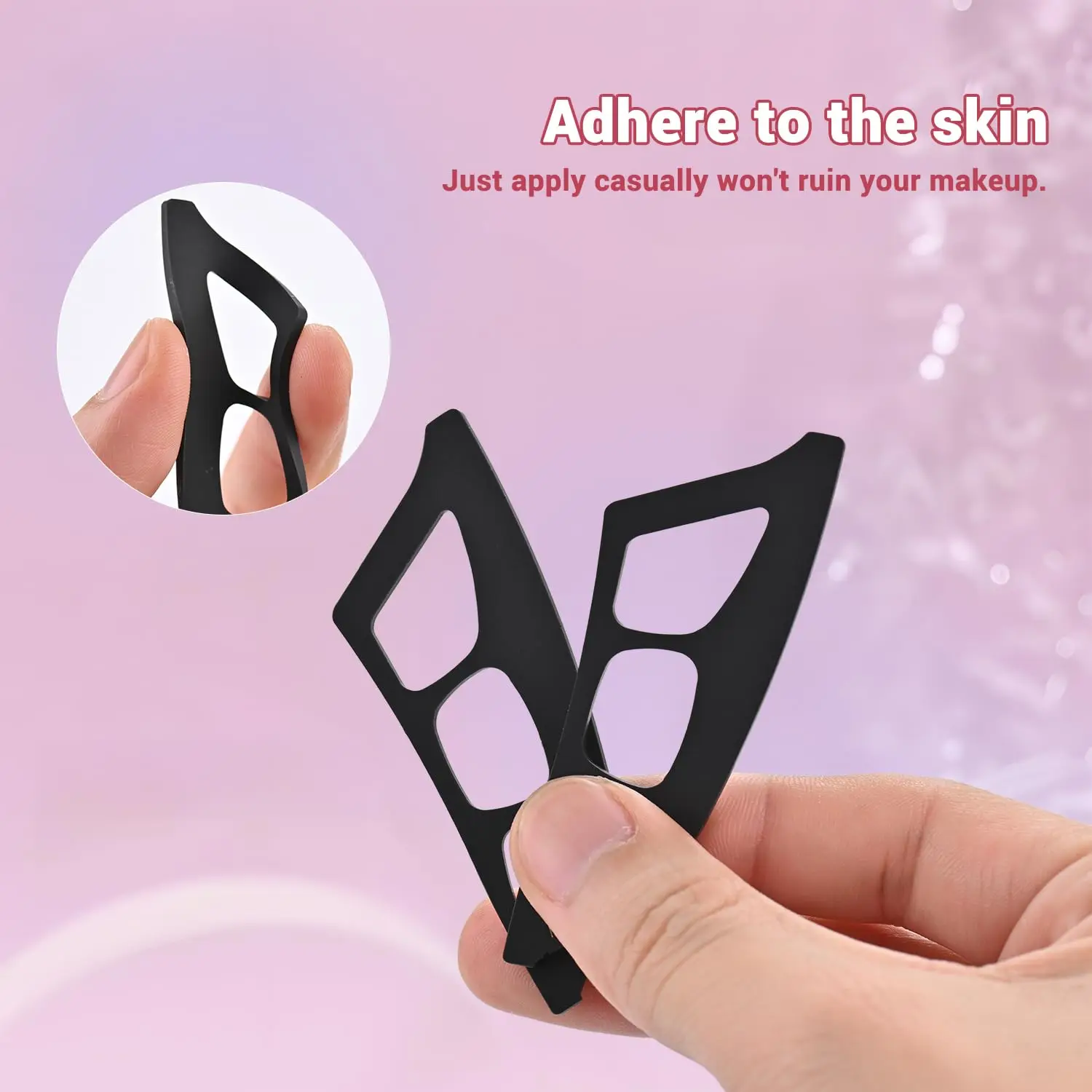 2 Stück Silikon-Lidschatten-Schablonen – Symmetrisches Lidschatten-Führungswerkzeug für Anfänger, schnell glamouröse mehrschichtige Eyelook-Vorlage