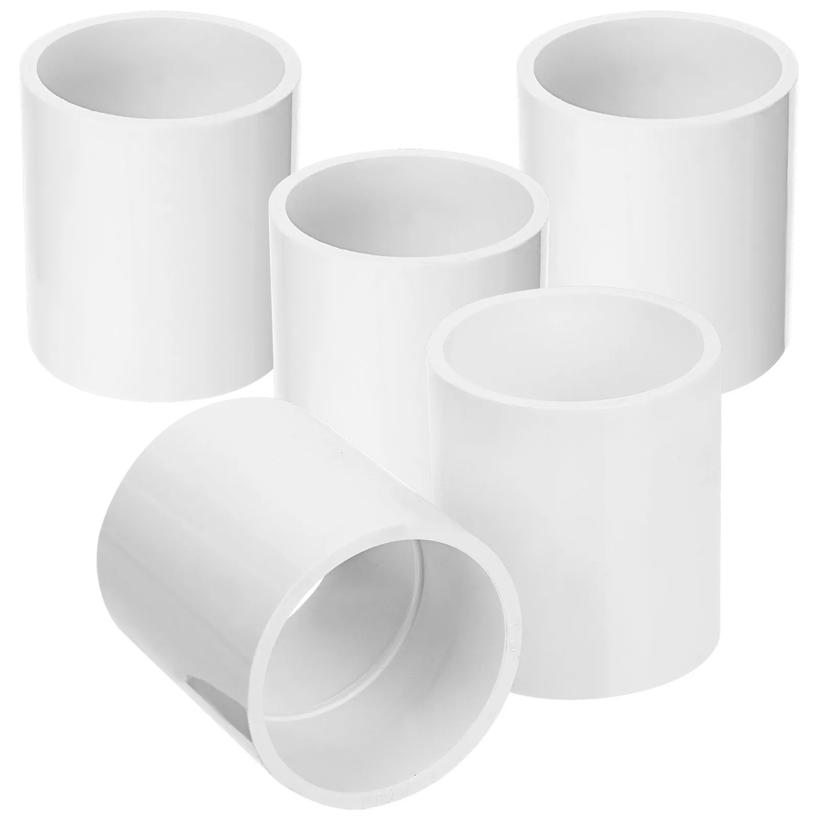 PVC Water Supply Pipe Connectors 50mm 5 Pack Straight Hose Fittings for Garden Greenhouse Irrigation