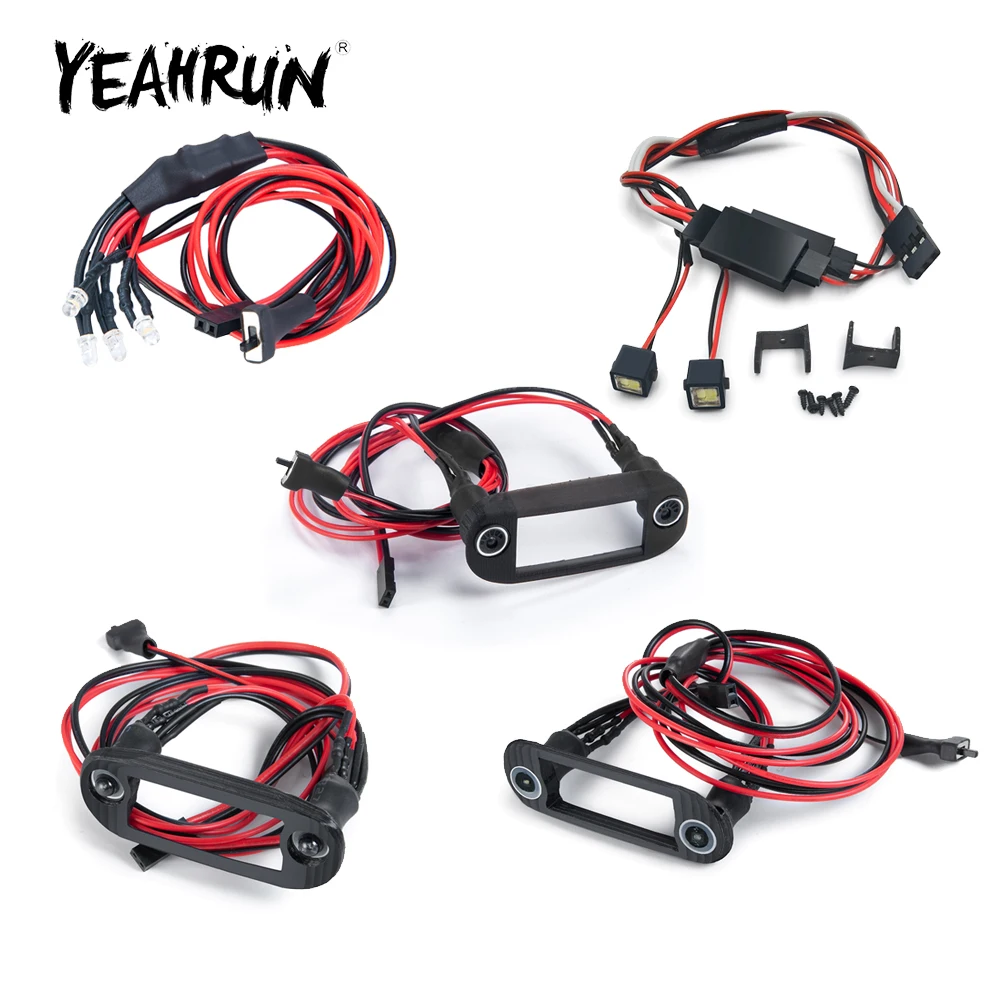 YEAHRUN محاكاة الجبهة مصباح ليد مصباح المصباح ل محوري SCX24 1/24 RC الزاحف سيارة ترقية أجزاء الملحقات