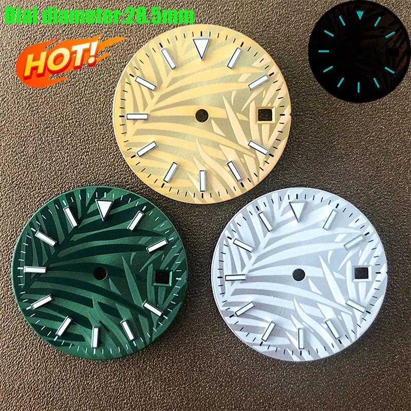 28.5 مللي متر ساعة الطلب الأزرق مضيئة وجوه ساعة ل 8200/821A/8215 Mingzhu 2813 حركة ساعة رجالي اكسسوارات