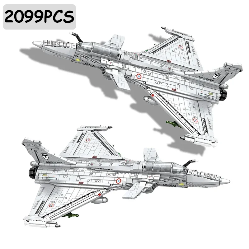 

2099 шт., модель истребителя Rafale, строительные блоки, сделай сам, военный самолет, серия, сборка, кирпичи, украшение для рабочего стола, детские игрушки, праздничные подарки