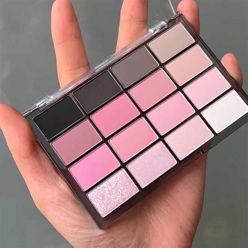 Paleta coreana da composição da sombra, marrom, rosa, brilho, sombra de olho, matte, perolado, baixa saturação, duradouro, 16 cores