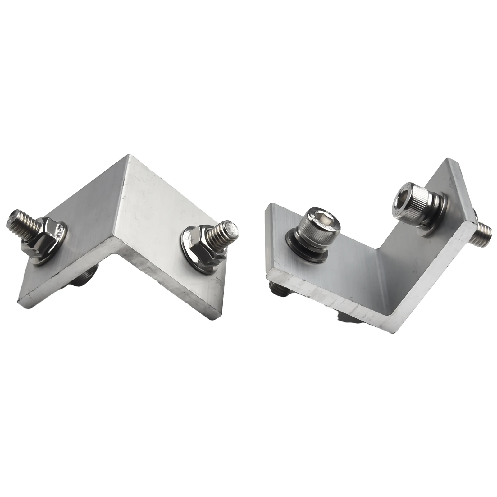 

High Quality Brand New Hardware Short Brackets Silver Adjustable Aluminum Alloy End Clamp Kit Flat Roof Mounting