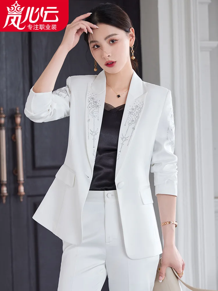 Business Suit Tailored Suit Formal Clothes Suit Work Clothes Dignified Goddess Fan Gao End Host Etiquette Belly Covering902