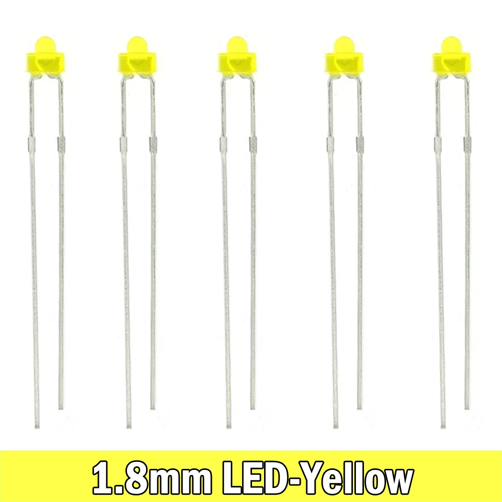 100PCS/lot 1.8mm LED Diode Light Diffused Assorted Kit Green Blue White Yellow Red COMPONENT DIY New Original