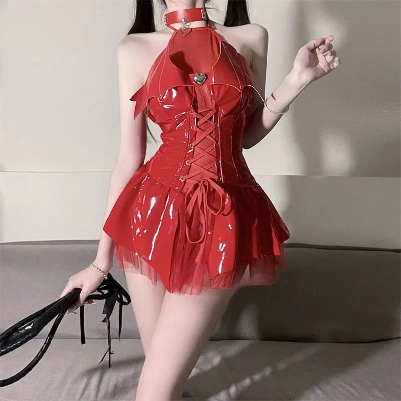 Donkere Heks Holle Mouwloze Kerst Kostuums Demon Spel Dress Bandage Sexy Lingerie Uniform Halloween Kostuums Voor Vrouwen