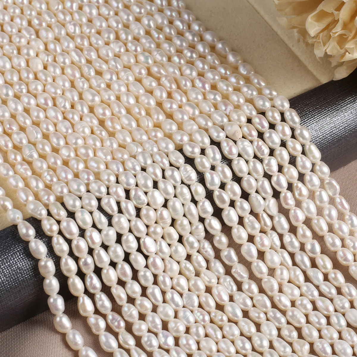 Natural Pearl Rice-Shaped Beads Exquisite Shape Elegant Appearance For DIY Jewelry Making Handmade Bracelet Necklace Length 36cm