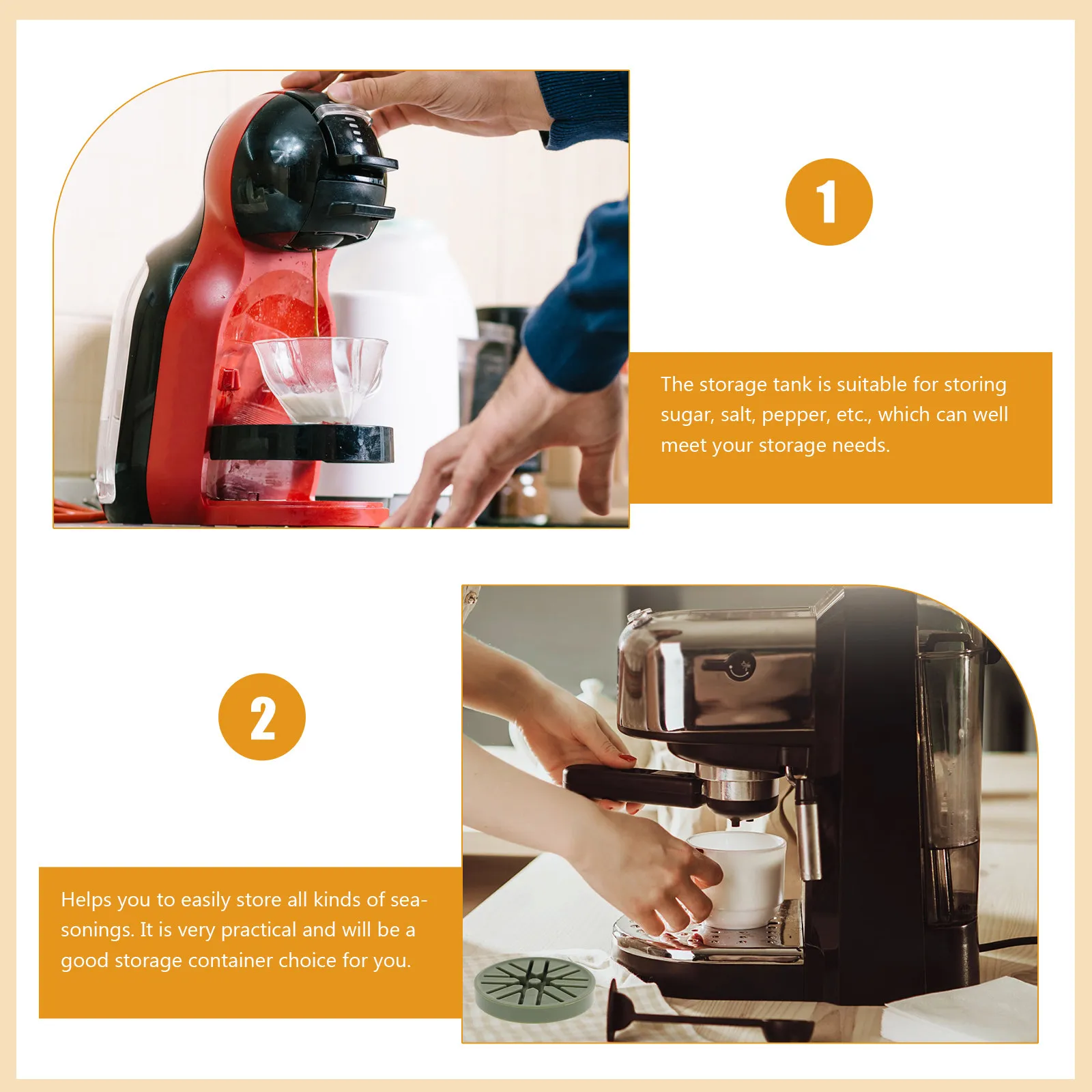 1Set Coffee Powder Sprinkler Portable Multipurpose Spice Jar Seasoning Bottle Dry Storage Container for Kitchen Restaurant