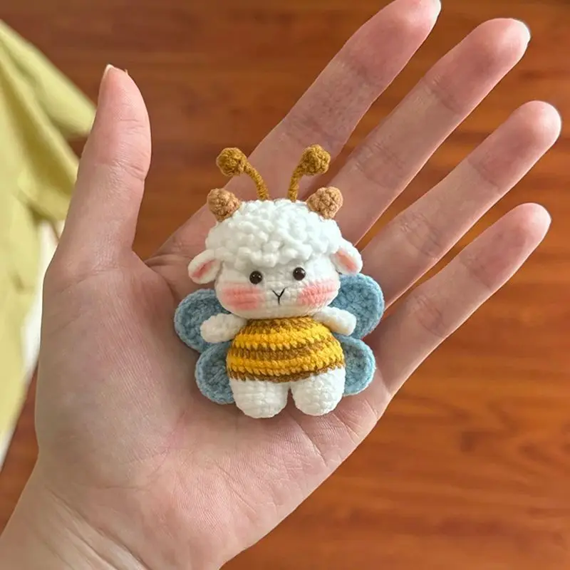 

Ручная вязка, милая кукла, пряжа, крючок, игла, брелок для ключей Bee eep, материал «сделай сам», сумка, подвесное украшение, комплект Crt для модных аксессуаров