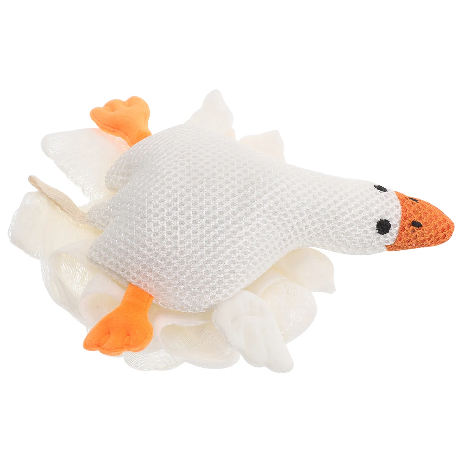 Oversized Goose Shaped Bath Ball for Children Baby Bath Sponge Loofah Pouf Gentle Mesh Exfoliating Body Scrubber Toddler Shower