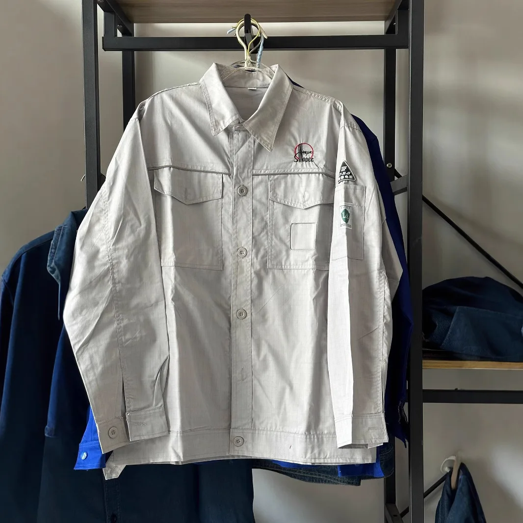 Summer Thin Grid Anti-static Overalls Sinopec Group Labor Insurance Breathable Petrochemical Overalls