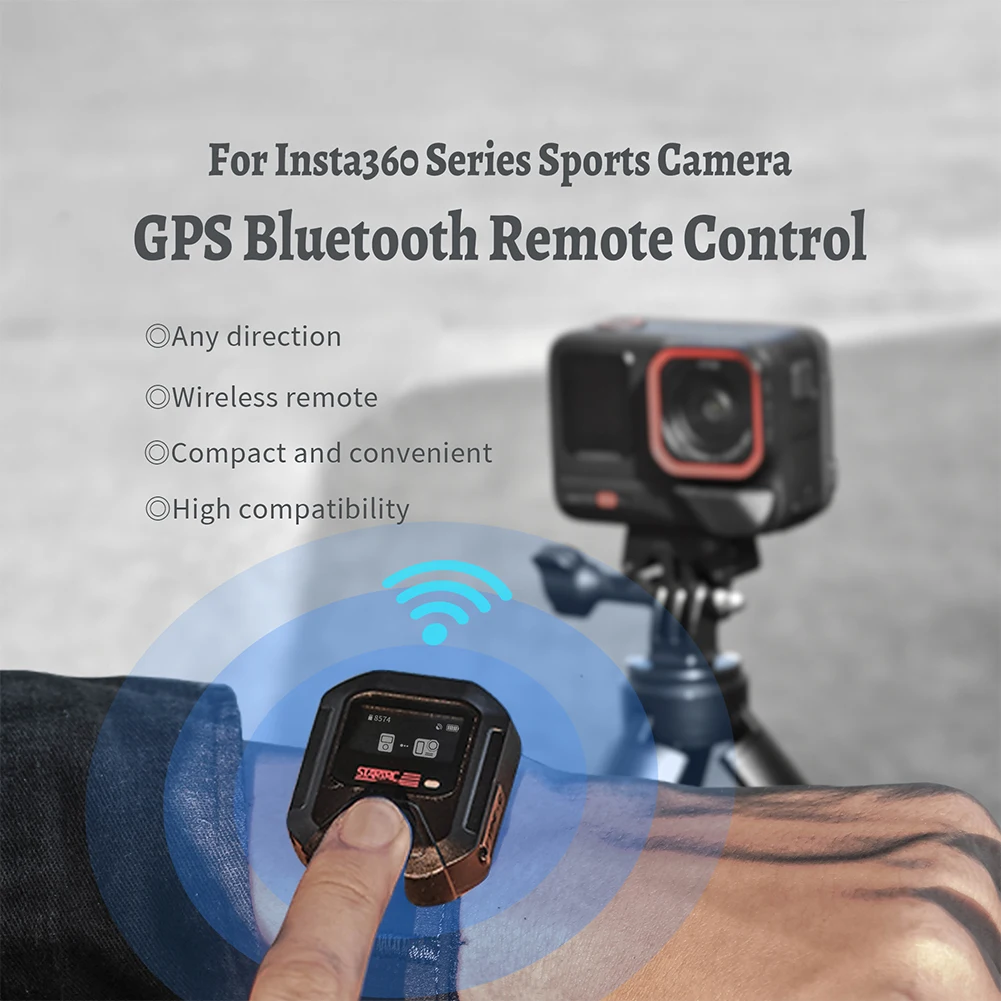 Camera Remote with GPS Positioning Bluetooth-Compatible 5.0 Handlebar/Wrist Mounted Remote Control for Insta360 X4/Ace Pro/Go 3S