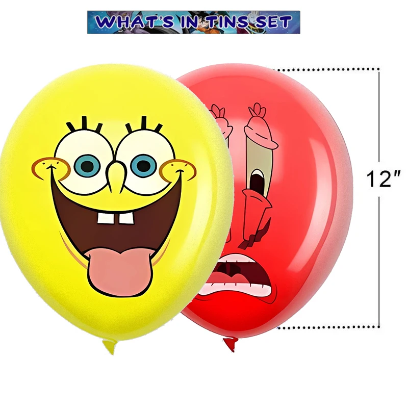 New Sponge Bob Balloon 12pcs Latex Balloons Party Favors Happy Birthday Decoration Baby Shower Supplies Gifts