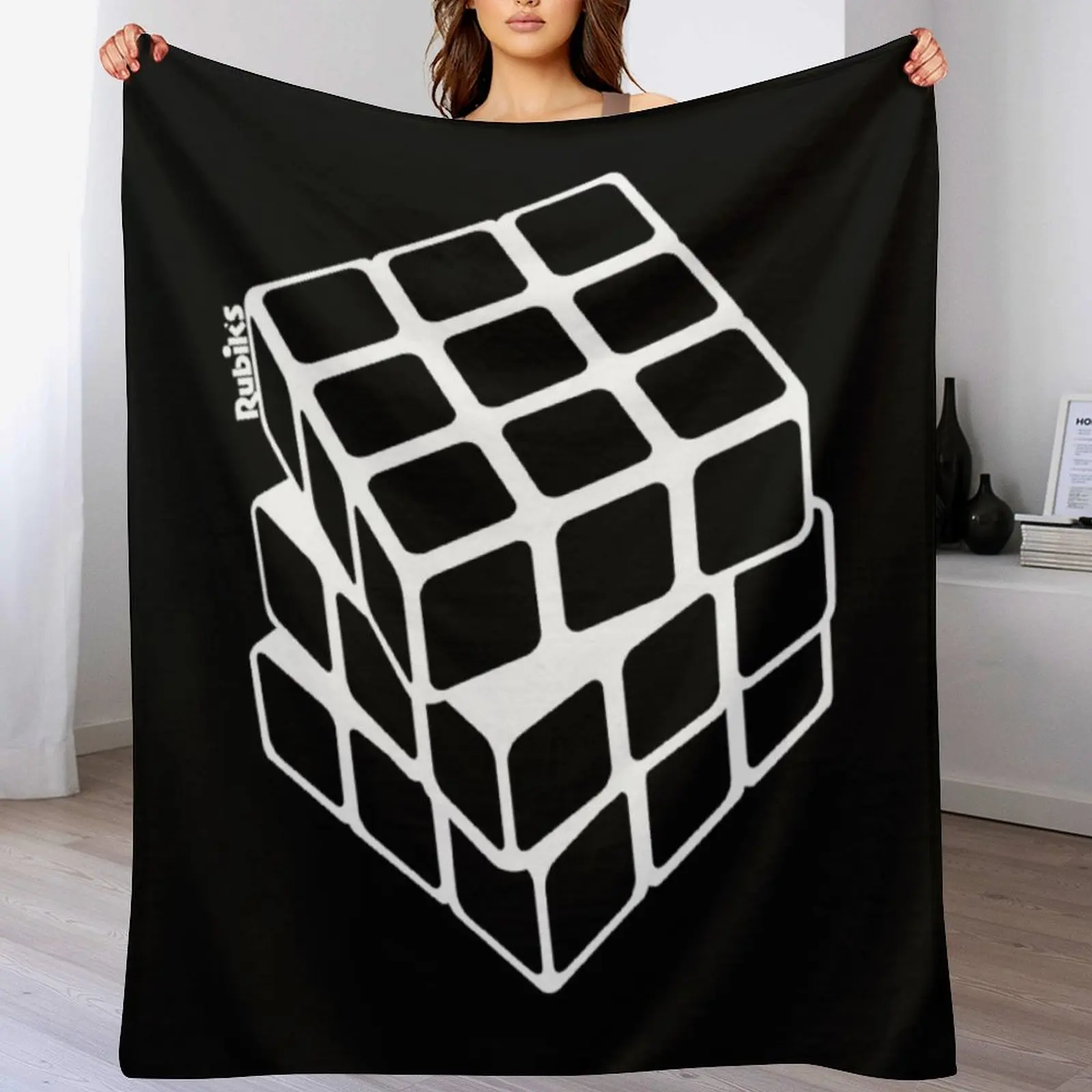 

Rubiks Pink Outline Throw Blanket Luxury Throw Beach christmas decoration Blankets