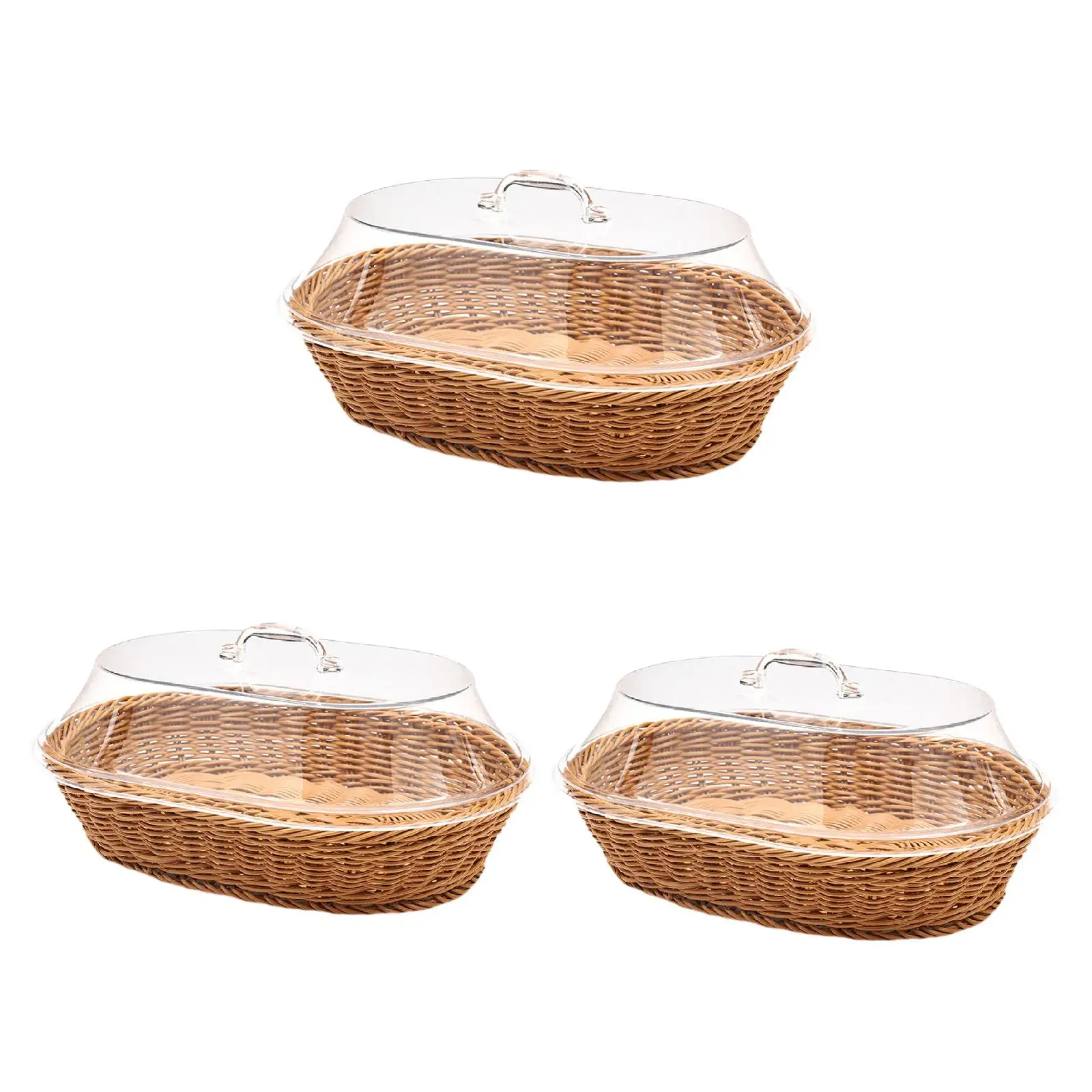 Wicker Fruit Basket,Food Serving Basket Organizer Imitation Rattan Woven Bread Basket for Restaurant,Living Room,Home,Washing