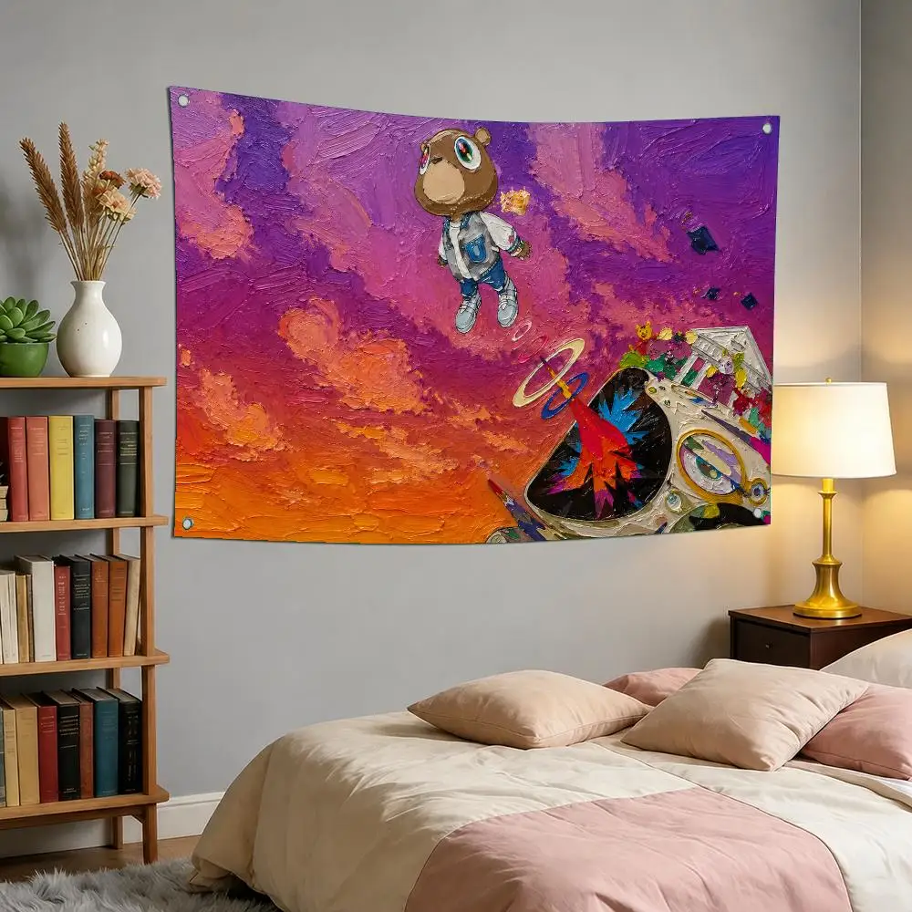 Kanye West Singer Meme Collage Flags Flag Soft skin-friendly Durable Tapestry Outdoor  Flaga  party Home bedroom Decoration