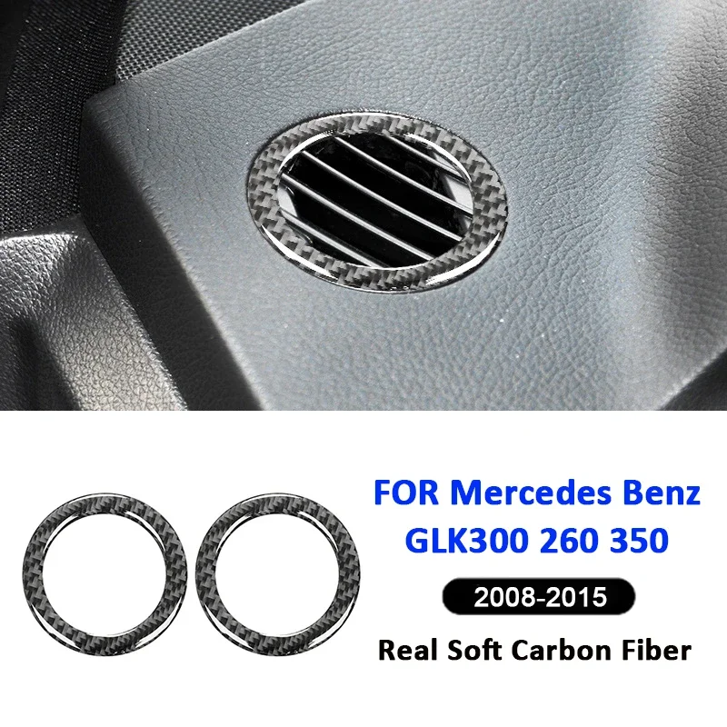 

Carbon Fiber Car Instrument Panel Left Right Air Outlet Frame Decoration Sticker For Mercedes Benz GLK300 260 350 2008-2015