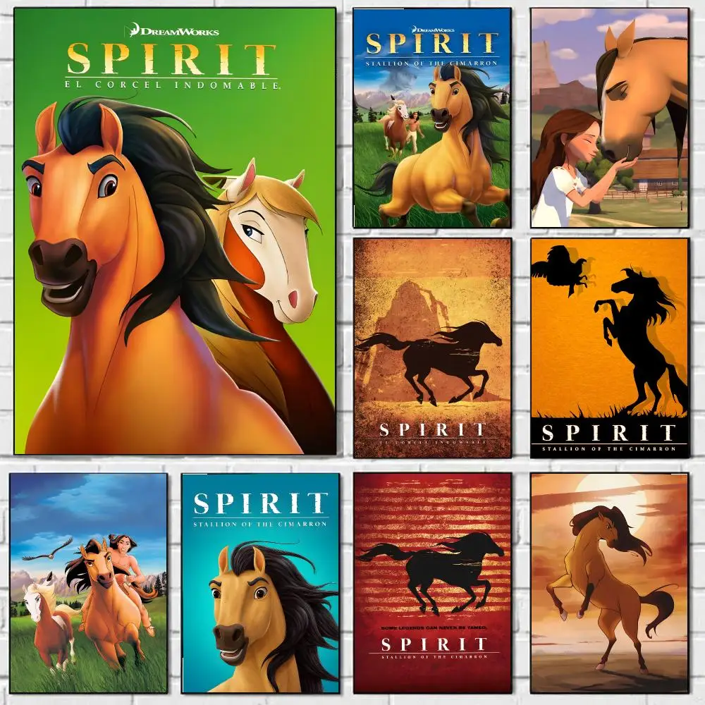 S-Spirit Stallion Of The Cimarron Poster HD Art Sticky Wall Waterproof Home Bedroom Bar Aesthetic Decoration Perfect Room Decor