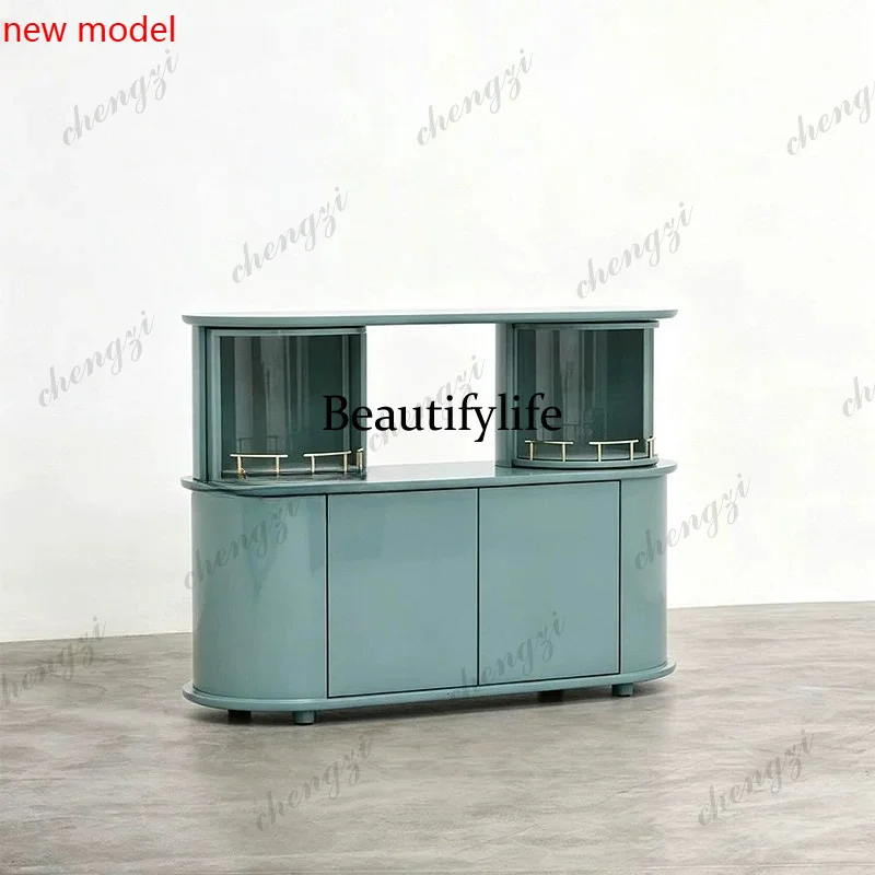Italian light luxury dining side, wine cabinet integrated against the wall, home living room locker modern and simpleN138