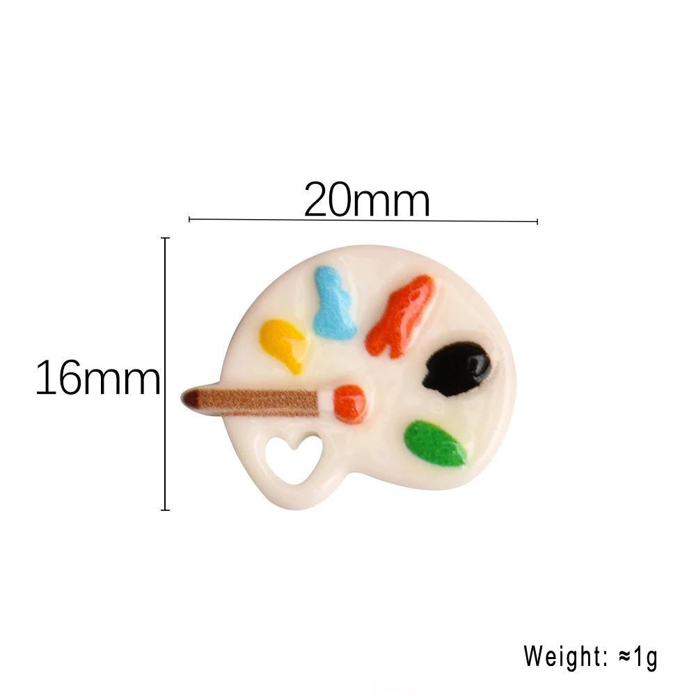 10Pcs Mini Color Palette DIY Resin Accessories For Miniature Dollhouse Scene Desktop Ornaments Refrigerator Magnets Keychain Acc view 6