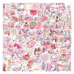 Autocollants 3D roses de dessin animé pour enfants, décalcomanies esthétiques, décoration Kawaii bricolage, téléphone, ordinateur portable, réfrigérateur, jouets mignons, 10 pièces, 30 pièces, 50 pièces, 100 pièces