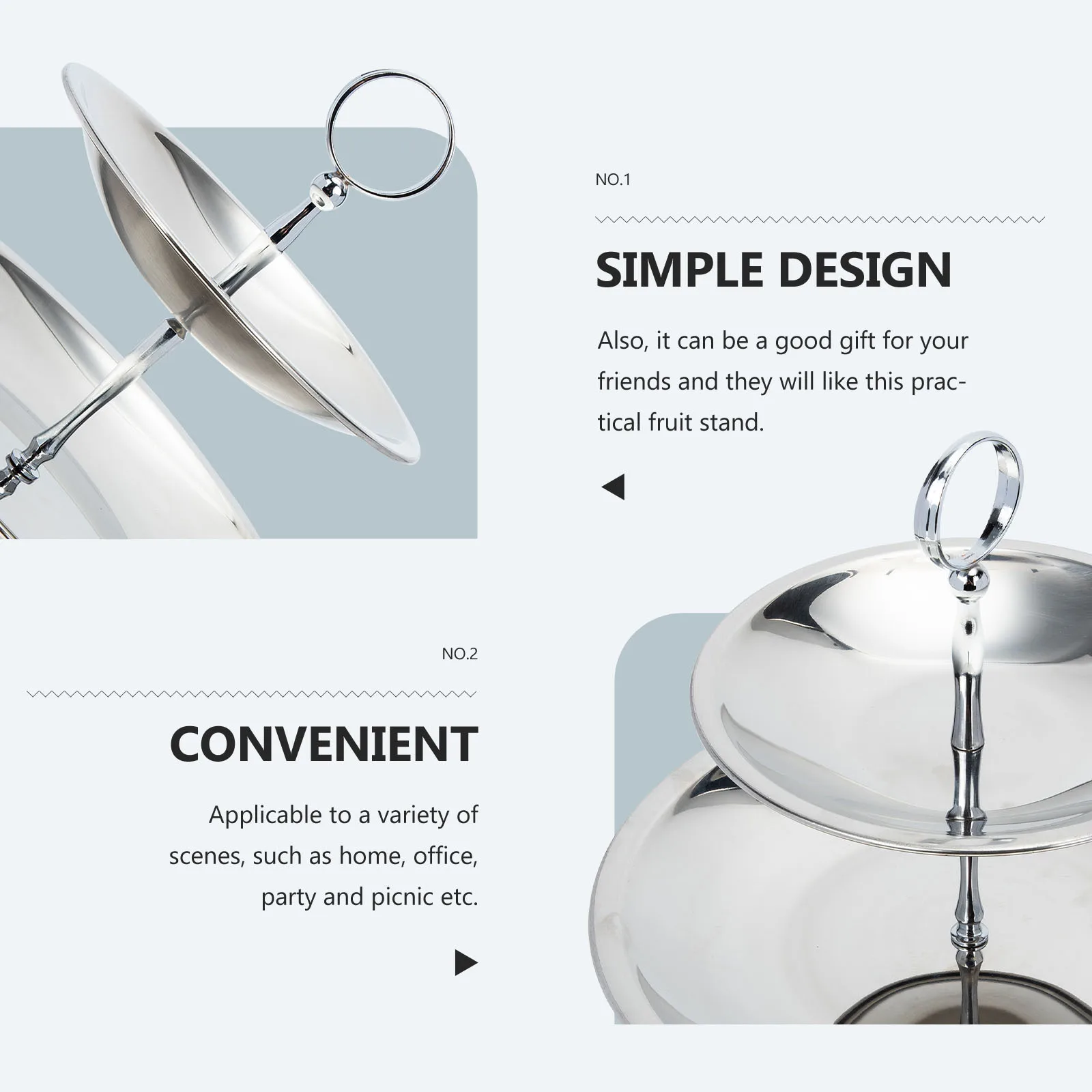 

3 Tier Decorative Fruit Tray Premium Quality Tiered Snack Stand Ideal for Desktop Party Office Multi-Scene Display Use