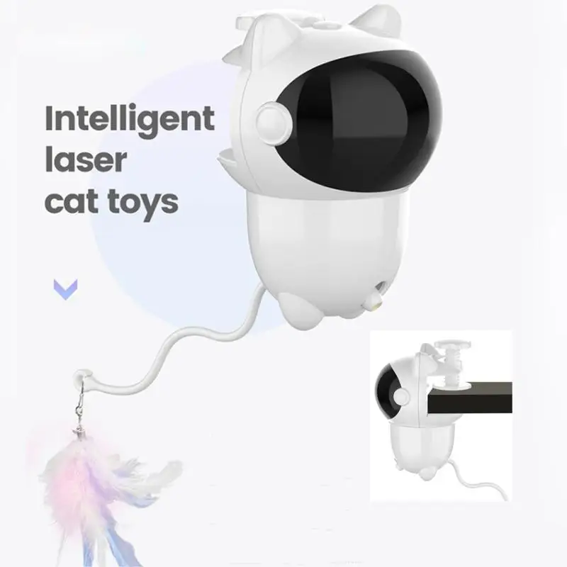 Cat teaser automatic infrared laser cat teaser intelligent interactive toy with teaser feather toy