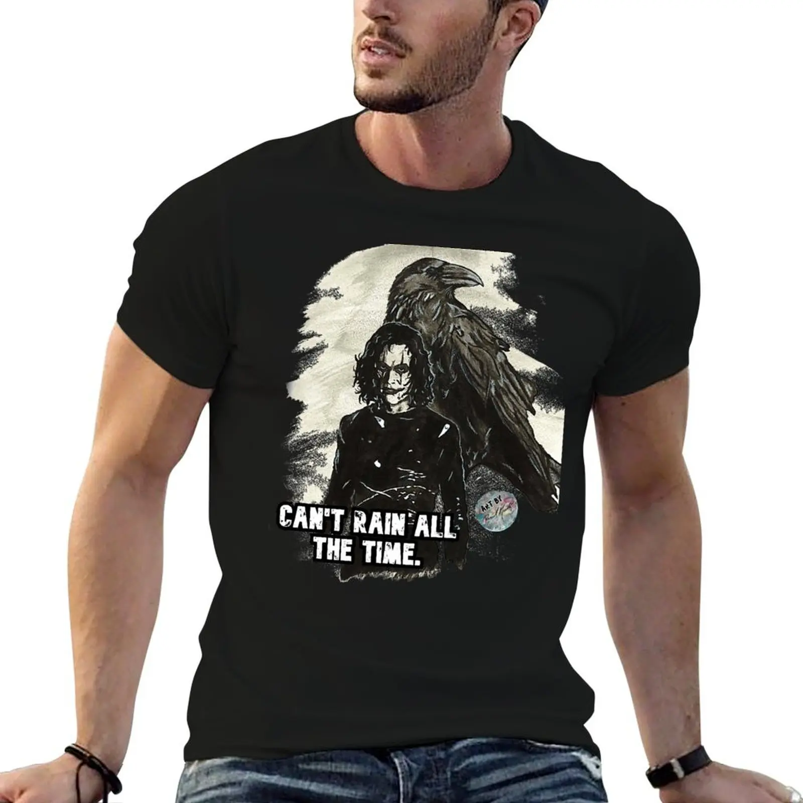 Camiseta The Crow - Can't Rain All The Time, camiseta de hombre, camiseta de algodón de verano, camiseta 100% de algodón para hombre, camiseta de marca de lujo 100% de algodón