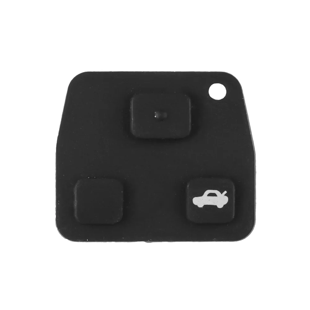 KEYYOU Button Pad 2/3 Buttons For TOYOTA Avensis Corolla For Lexus Rav4 Replacement Car Key Cover Black Silicon Rubber Repair