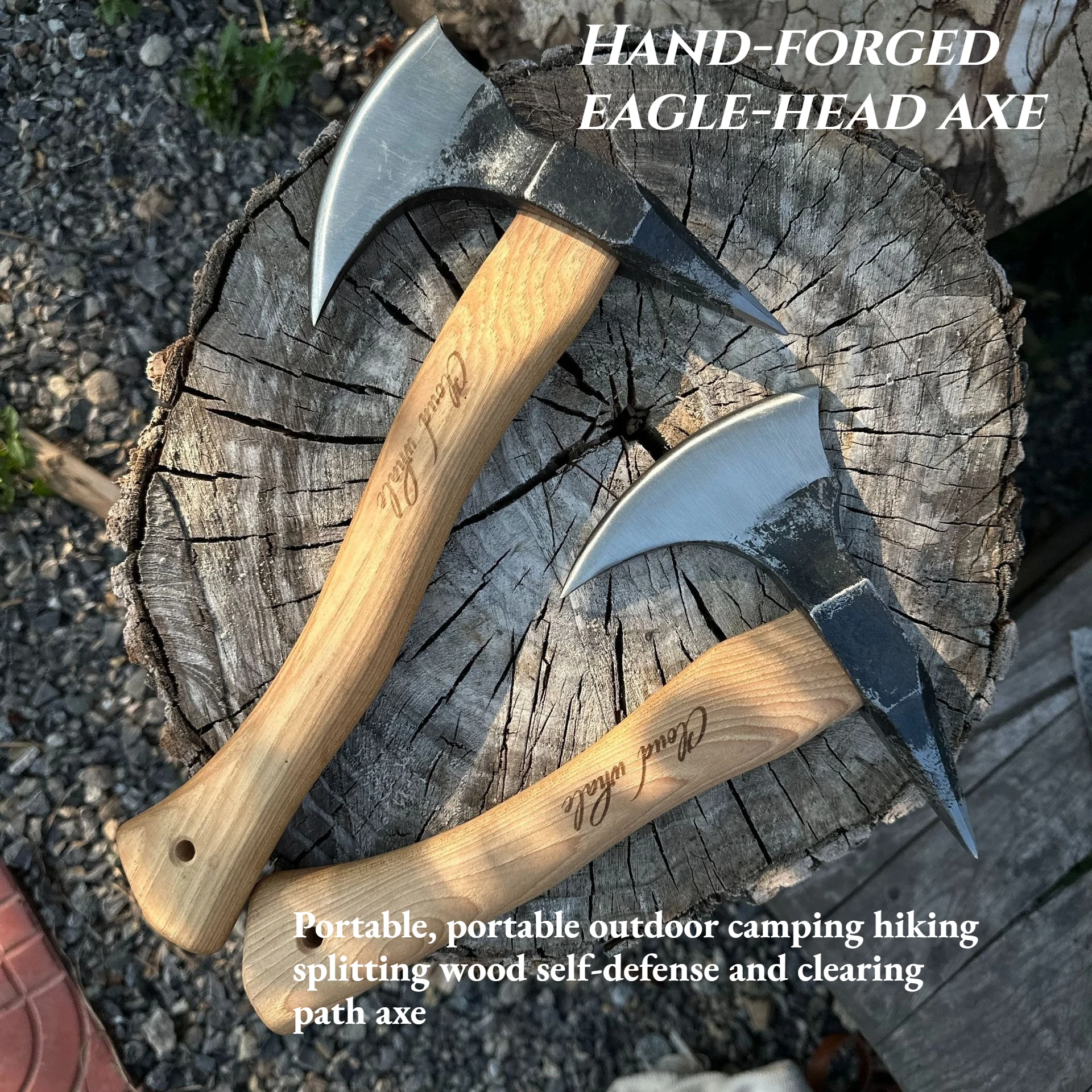 

Wood-handled Forged Eagle-tipped Axe Multi-functional Outdoor Firewood Splitting Camping Logging Mountain Climbing Tool