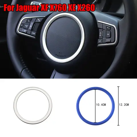 휠 트림 Jaguar XF XE F-PACE 2015-2020 용 자동차 스티어링 휠 내부 수정 장식 링