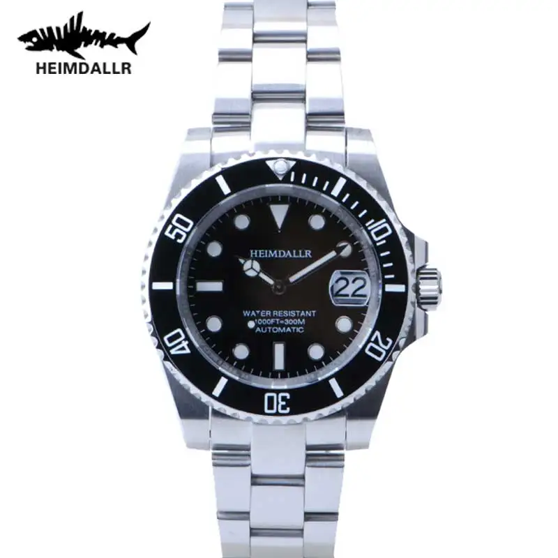 HEIMDALLR Men Ghost Diver Watch Sapphire Crystal Ceramic Bezel 30ATM Waterproof BGW9 Luminous NH35 Automatic Mechanical Watches