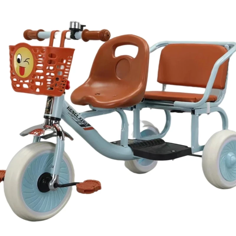 Children's Tricycle Reversible 3 Wheel Bicycle Double Twin Baby Stroller 2 Infants 1-3-6 Years Old Child Double Seat Trike