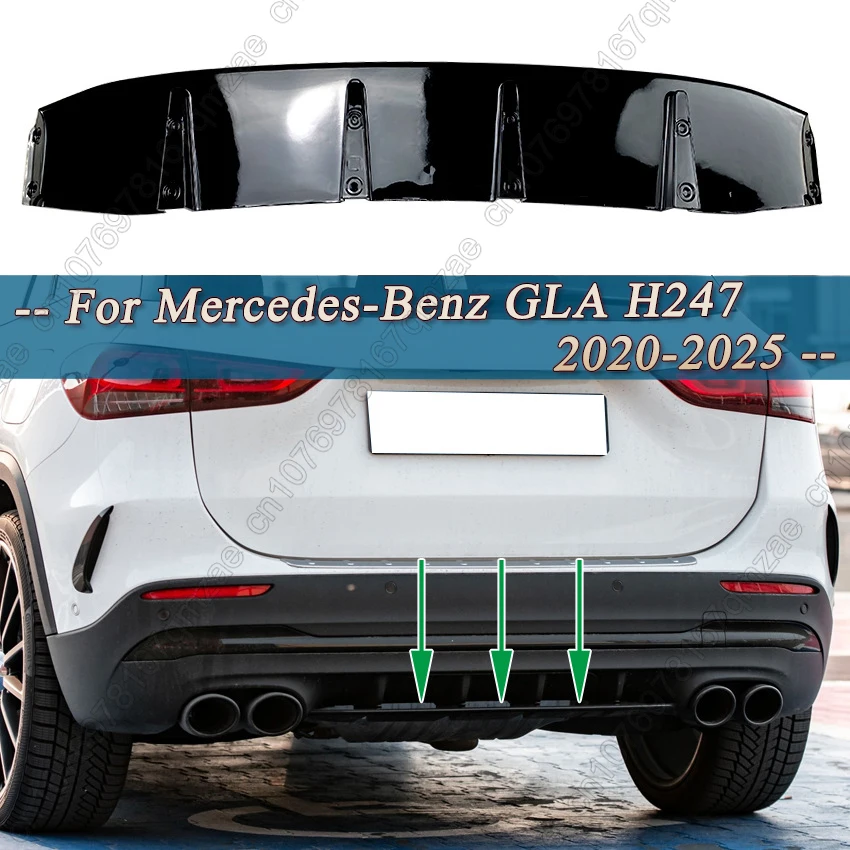 

Задний бампер, разделитель губ, диффузор для Mercedes-Benz GLA H247 GLA180 GLA200 GLA220 GLA35 GLA45 AMG Line 2020-2025, тюнинг BodyKit