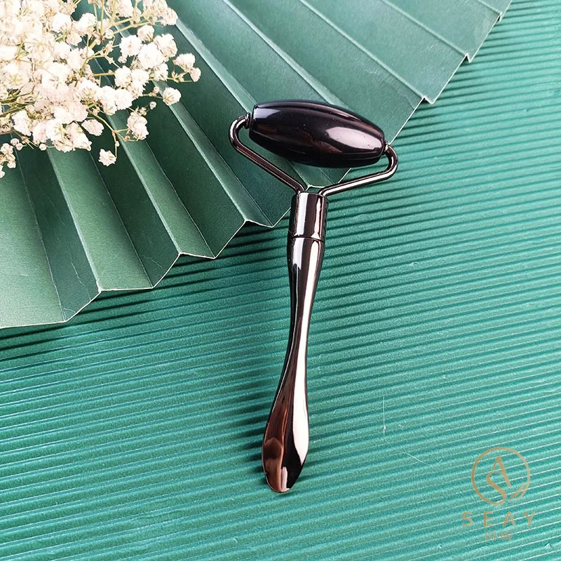 Natural Obsidian Massage Roller for Facial Relaxation and Skin Care Beauty Stick