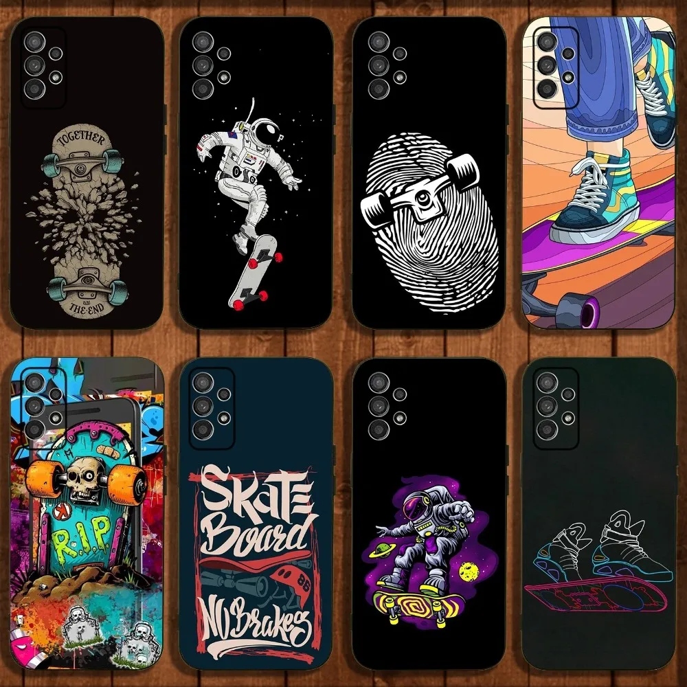 Funda de teléfono deportiva Cool Skate board para Samsung Galaxy A13,A21s,A22,A31,A32,A52,A53,A71,A80,A91, cubierta negra suave